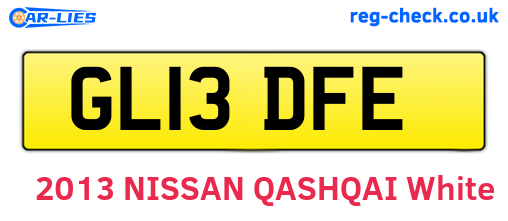 GL13DFE are the vehicle registration plates.