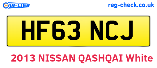 HF63NCJ are the vehicle registration plates.