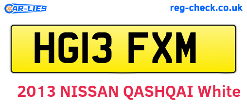 HG13FXM are the vehicle registration plates.