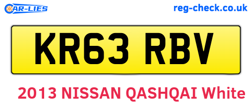 KR63RBV are the vehicle registration plates.