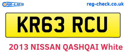 KR63RCU are the vehicle registration plates.