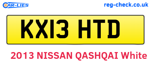 KX13HTD are the vehicle registration plates.
