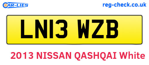 LN13WZB are the vehicle registration plates.