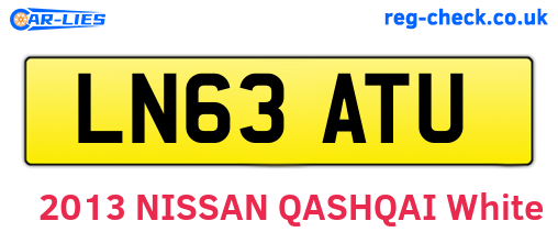 LN63ATU are the vehicle registration plates.