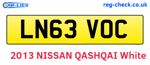 LN63VOC are the vehicle registration plates.
