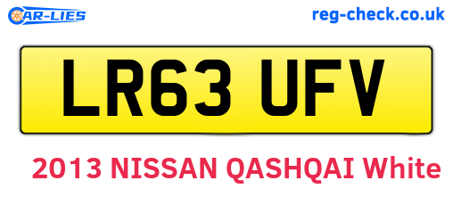 LR63UFV are the vehicle registration plates.