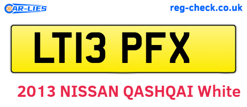 LT13PFX are the vehicle registration plates.