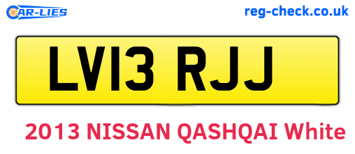 LV13RJJ are the vehicle registration plates.