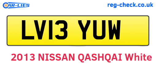 LV13YUW are the vehicle registration plates.