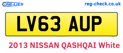 LV63AUP are the vehicle registration plates.