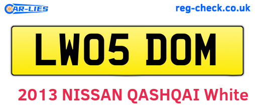 LW05DOM are the vehicle registration plates.