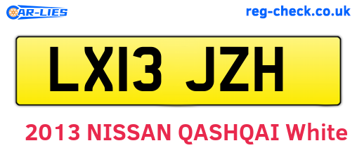 LX13JZH are the vehicle registration plates.