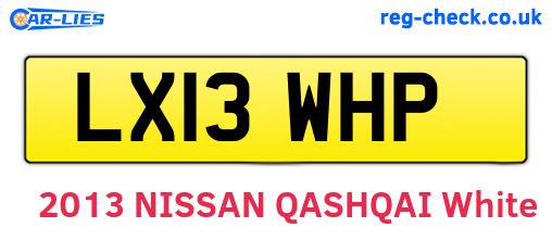LX13WHP are the vehicle registration plates.