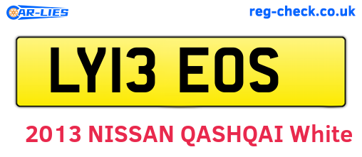 LY13EOS are the vehicle registration plates.