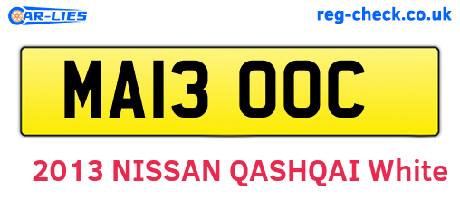 MA13OOC are the vehicle registration plates.