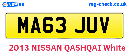 MA63JUV are the vehicle registration plates.