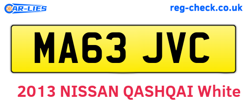 MA63JVC are the vehicle registration plates.