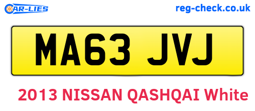 MA63JVJ are the vehicle registration plates.