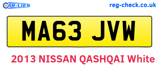 MA63JVW are the vehicle registration plates.