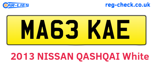 MA63KAE are the vehicle registration plates.