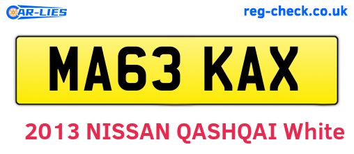 MA63KAX are the vehicle registration plates.