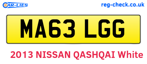 MA63LGG are the vehicle registration plates.