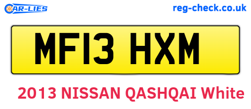 MF13HXM are the vehicle registration plates.