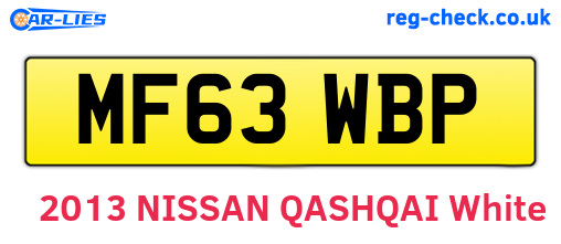 MF63WBP are the vehicle registration plates.