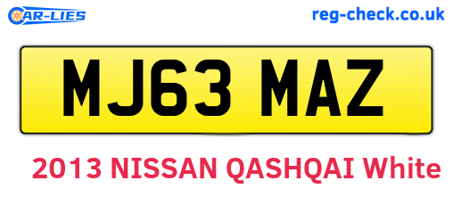 MJ63MAZ are the vehicle registration plates.