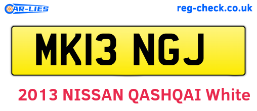 MK13NGJ are the vehicle registration plates.