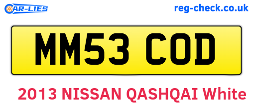 MM53COD are the vehicle registration plates.