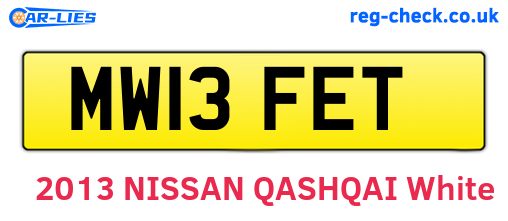 MW13FET are the vehicle registration plates.