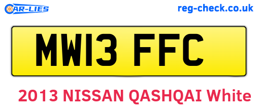MW13FFC are the vehicle registration plates.