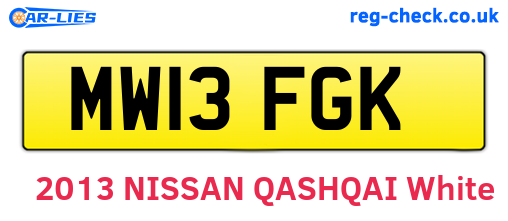 MW13FGK are the vehicle registration plates.