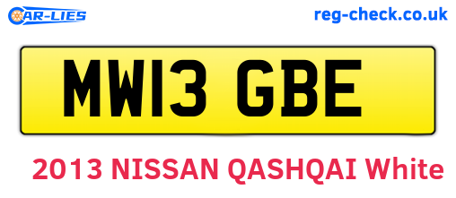 MW13GBE are the vehicle registration plates.