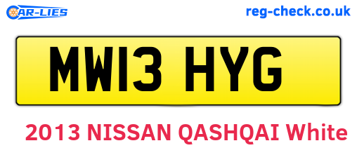 MW13HYG are the vehicle registration plates.