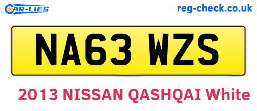 NA63WZS are the vehicle registration plates.