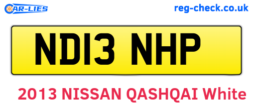 ND13NHP are the vehicle registration plates.
