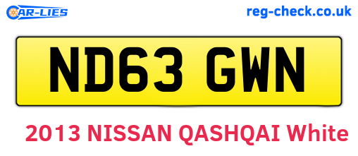 ND63GWN are the vehicle registration plates.