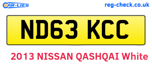 ND63KCC are the vehicle registration plates.