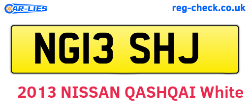 NG13SHJ are the vehicle registration plates.