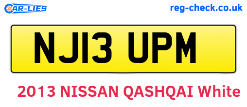 NJ13UPM are the vehicle registration plates.