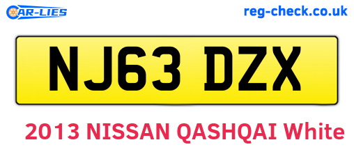 NJ63DZX are the vehicle registration plates.