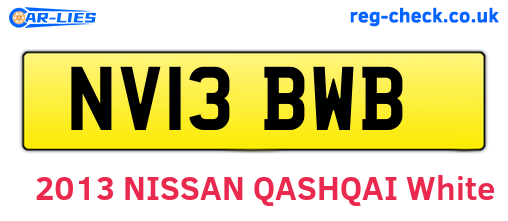 NV13BWB are the vehicle registration plates.