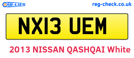 NX13UEM are the vehicle registration plates.