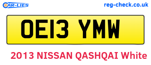 OE13YMW are the vehicle registration plates.