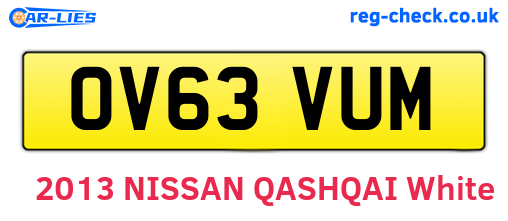 OV63VUM are the vehicle registration plates.