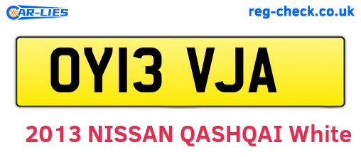 OY13VJA are the vehicle registration plates.