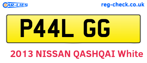 P44LGG are the vehicle registration plates.