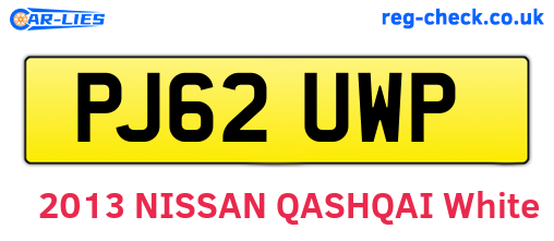 PJ62UWP are the vehicle registration plates.